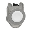 Harmony XB4, Push button flush mounted, metal, white, Ø30, spring return, unmarked, 1 NO