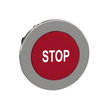 Harmony XB4, Flush mounted projecting push button head, metal, red, Ø30, spring return, marked STOP