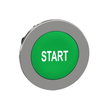 Harmony XB4, Flush mounted push button head, metal, green, Ø30, spring return, marked START