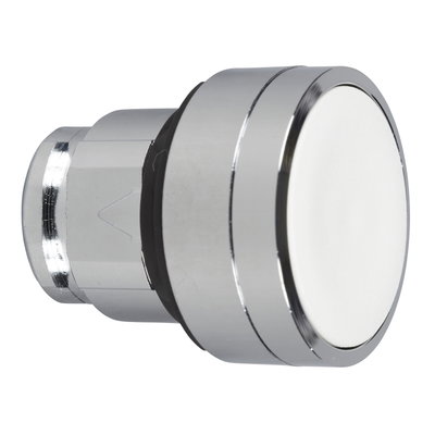 Head for non illuminated push button, Harmony XB4, white flush pushbutton Ø22 mm spring return unmarked