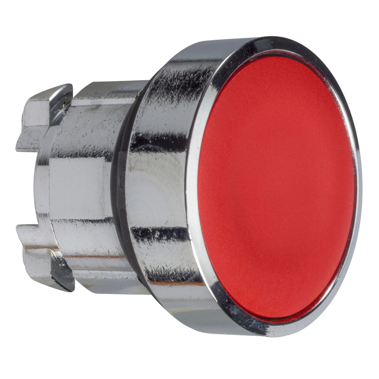 Red flush pushbutton head Ø22 push-push unmarked