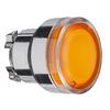Orange flush illuminated pushbutton head Ø22 spring return for BA9s bulb