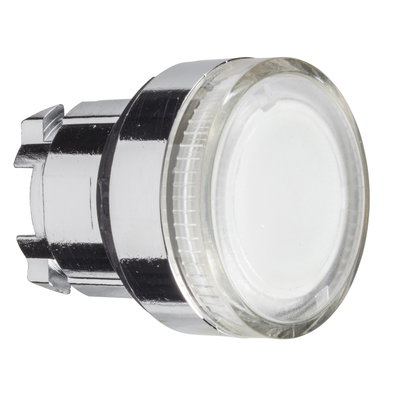 Clear flush illuminated pushbutton head Ø22 spring return for BA9s bulb