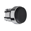 Black projecting pushbutton head Ø22 spring return unmarked