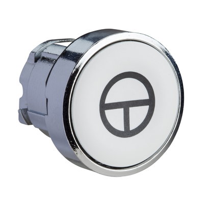 Head for non illuminated push button, Harmony XB4, white flush pushbutton Ø22 mm spring return "T"