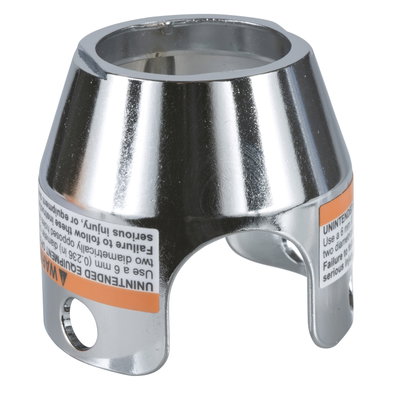 Chromium plated metal padlockable guard for Ø40 mushroom head