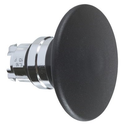 Black Ø60 mushroom pushbutton head Ø22 latching turn release