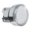 White flush illuminated pushbutton head Ø22 spring return for BA9s bulb