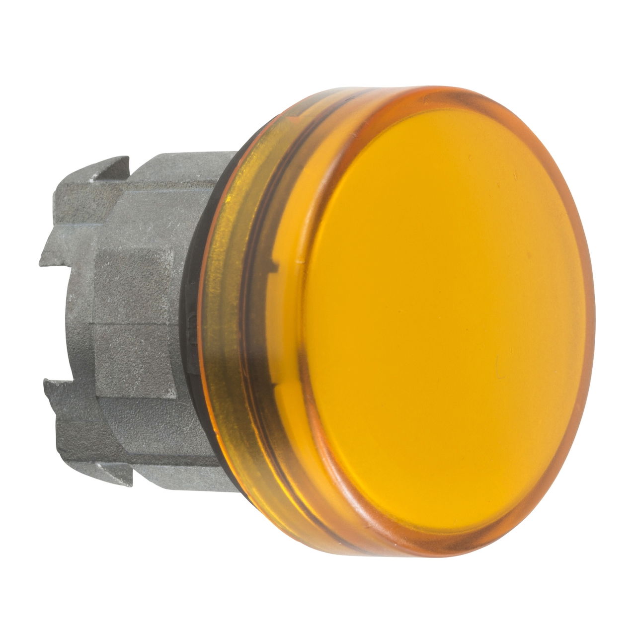 Orange pilot light head Ø22 with plain lens for BA9s bulb