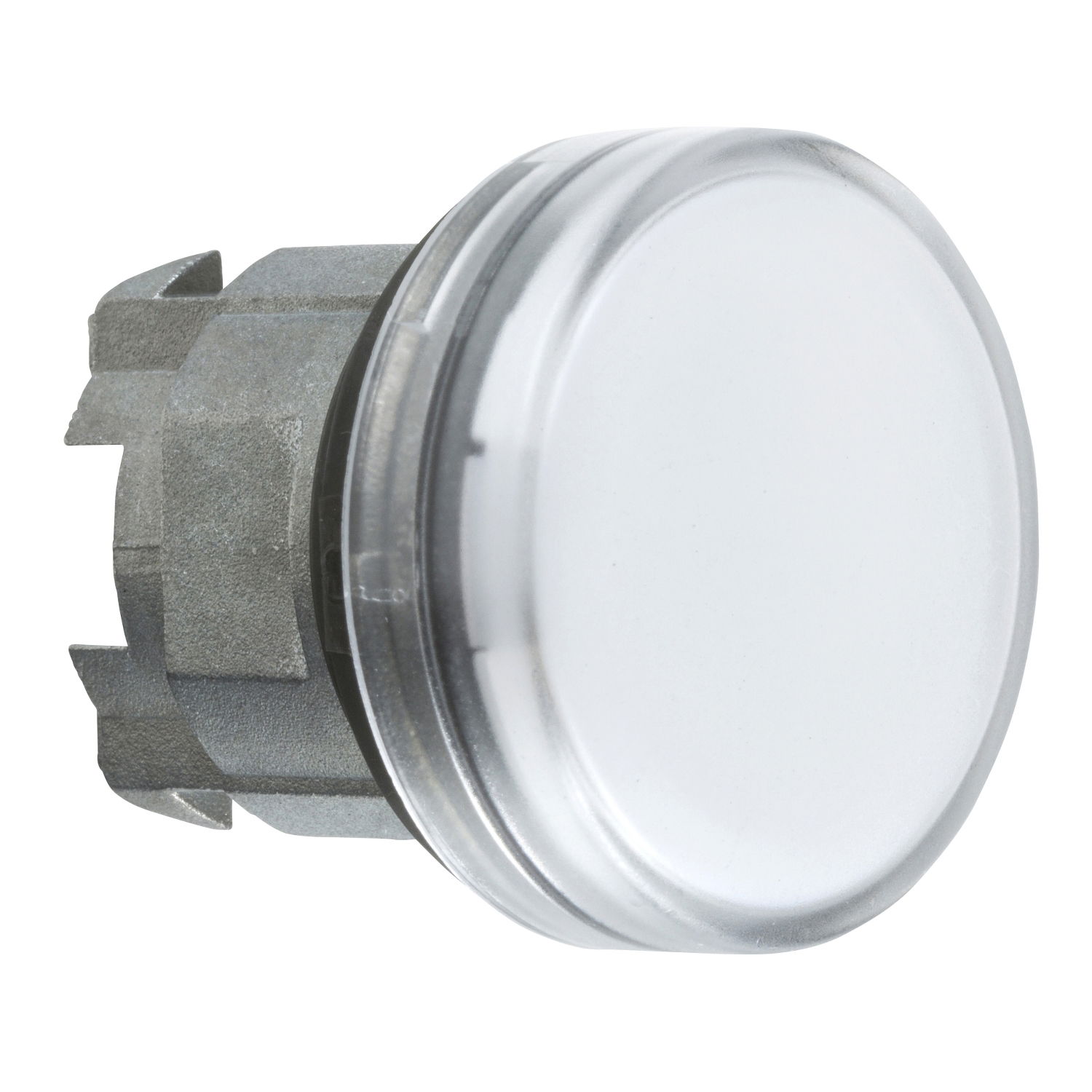 White pilot light head Ø22 with plain lens for BA9s bulb