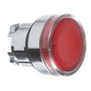 Red flush illuminated pushbutton head Ø22 spring return for BA9s bulb