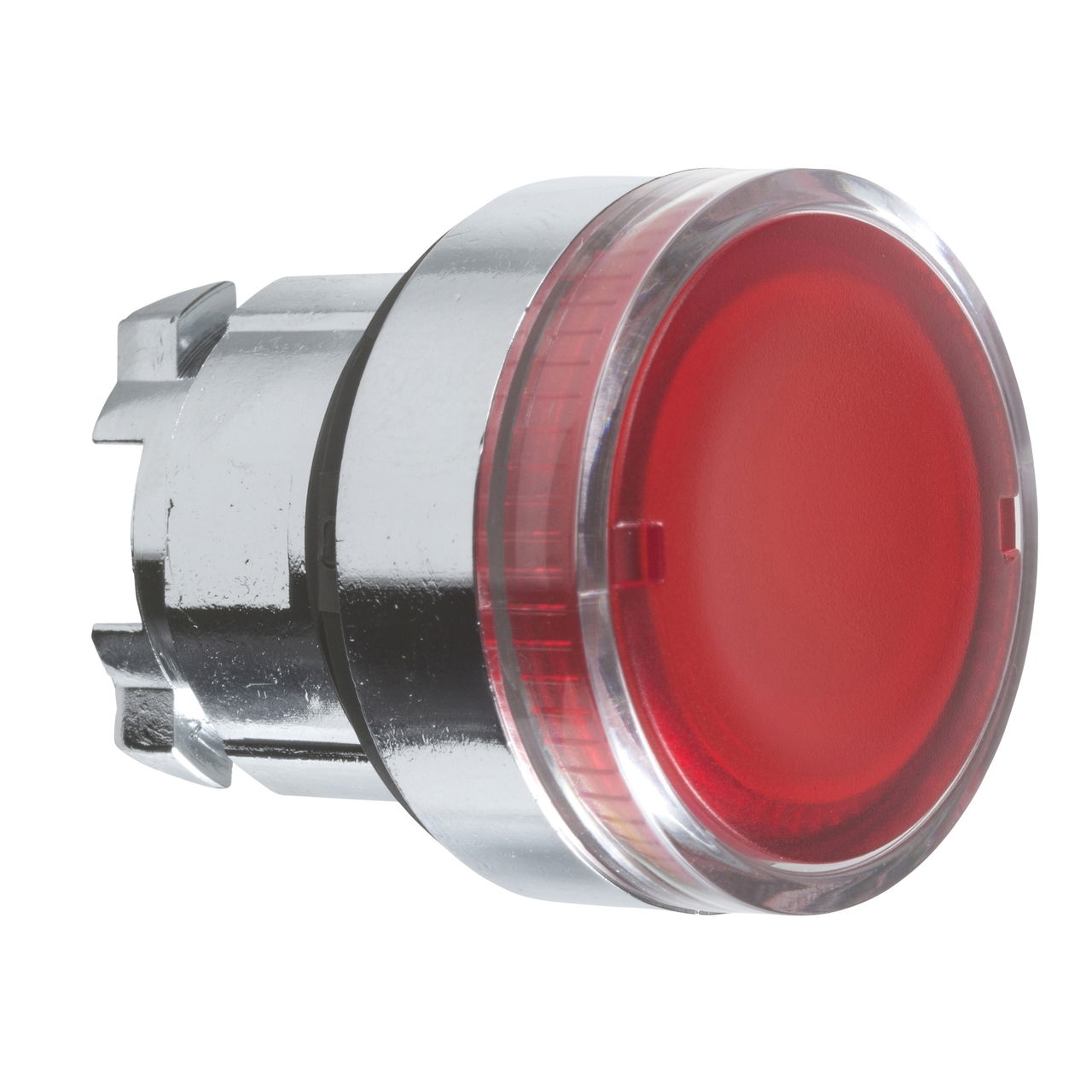 Red flush illuminated pushbutton head Ø22 spring return for BA9s bulb