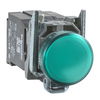 Green complete pilot light Ø22 plain lens with BA9s bulb 110...120V