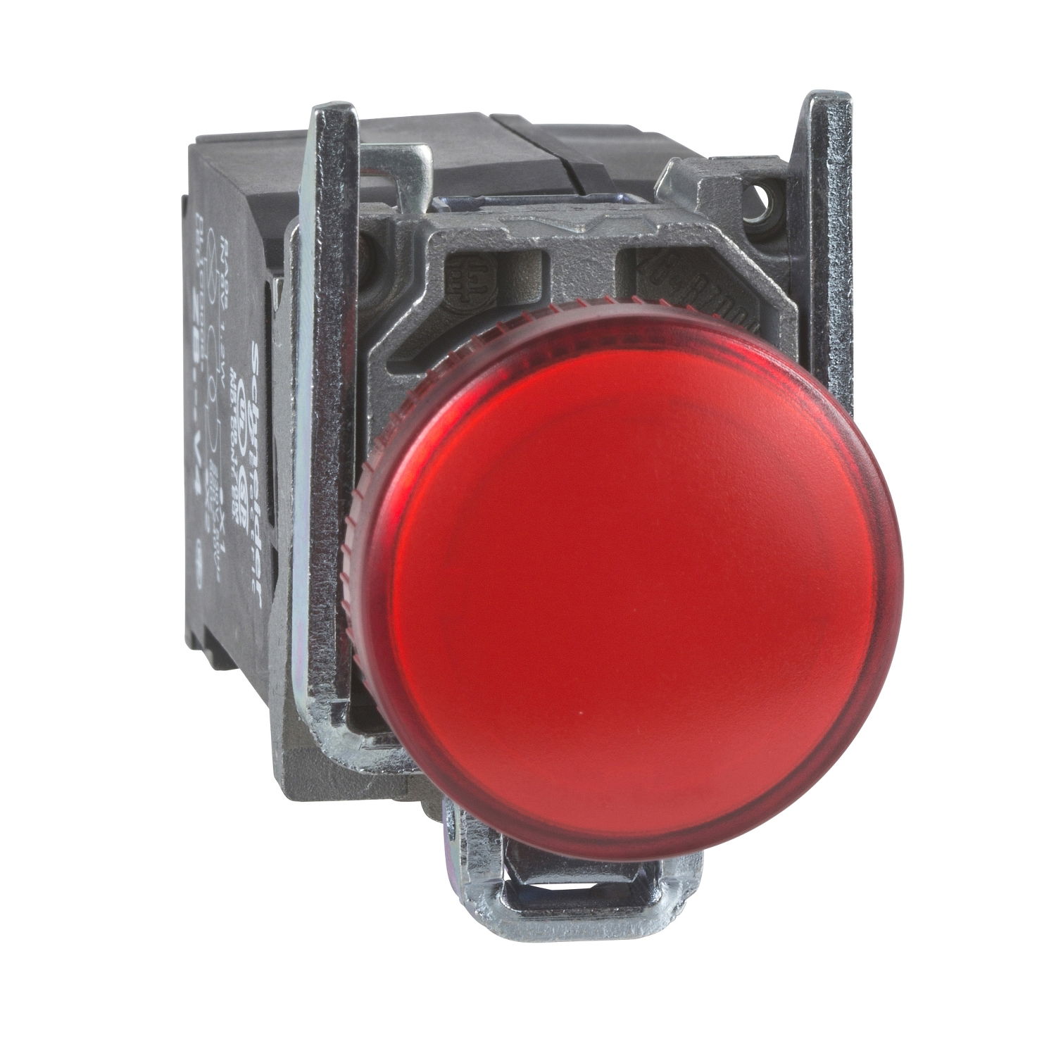 Red complete pilot light Ø22 plain lens with BA9s bulb 110...120V