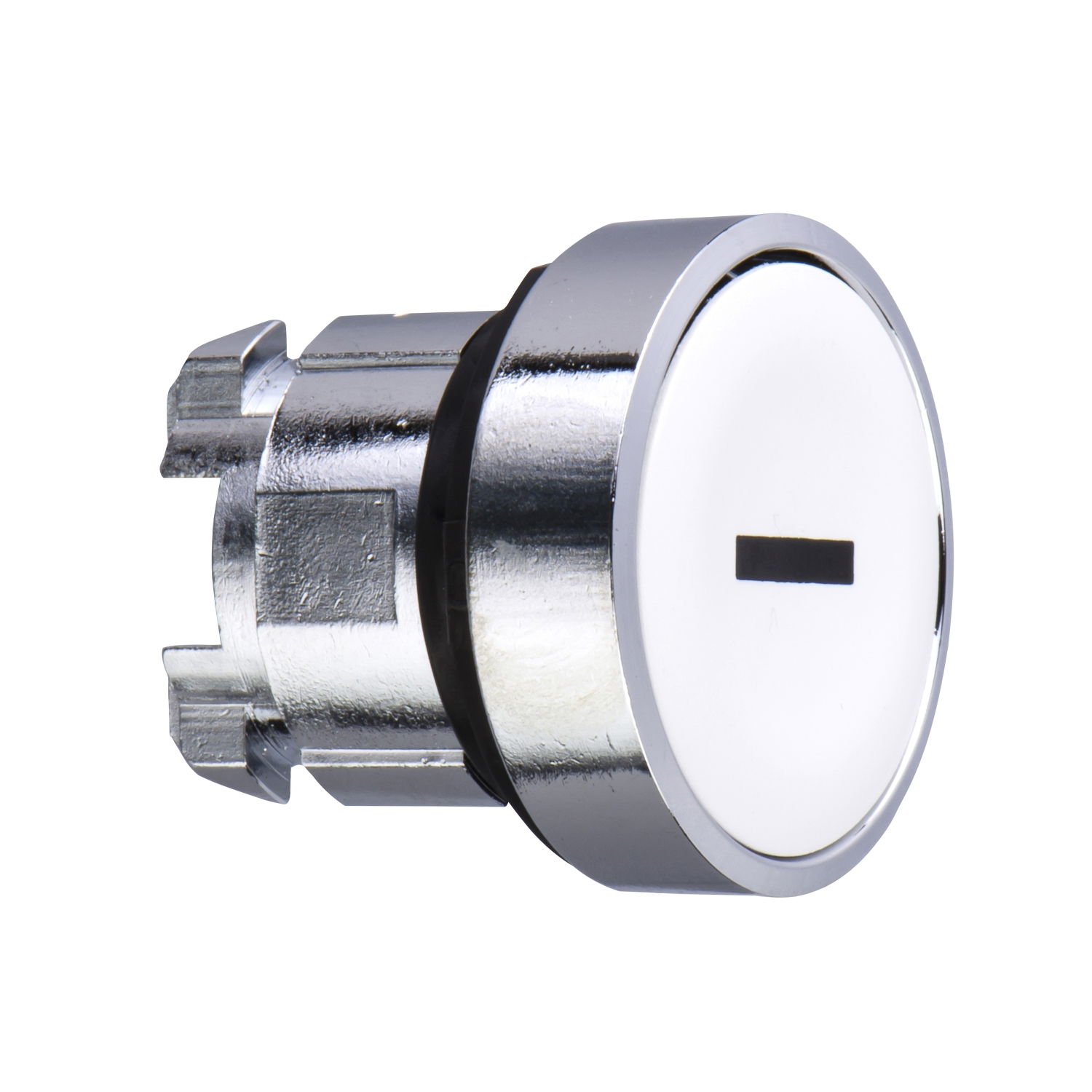 White flush pushbutton head Ø22 spring return "I"