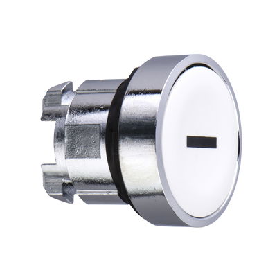 White flush pushbutton head Ø22 spring return "I"