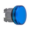 Blue pilot light head Ø22 with plain lens for BA9s bulb