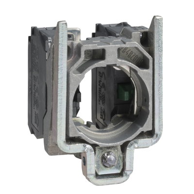 Complete body/contact assembly, Harmony XB4, Single contact block with body/fixing collar, metal, screw clamp terminal, 2 NO