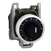 Potentiometer, Frontelement, Harmony XB4, Metall, 22mm, schwarz, für Potentiometer mit Achslänge 45-50mm, Achse 6mm