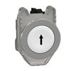 Harmony XB4, Push button flush mounted, metal, whit,e Ø30, spring return, marked UP ARROW, 1 NO