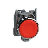 Push button, metal, flush, red, Ø22, spring return, unmarked, 1NC