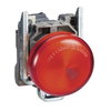 Red complete pilot light Ø22 plain lens with BA9s bulb 250V