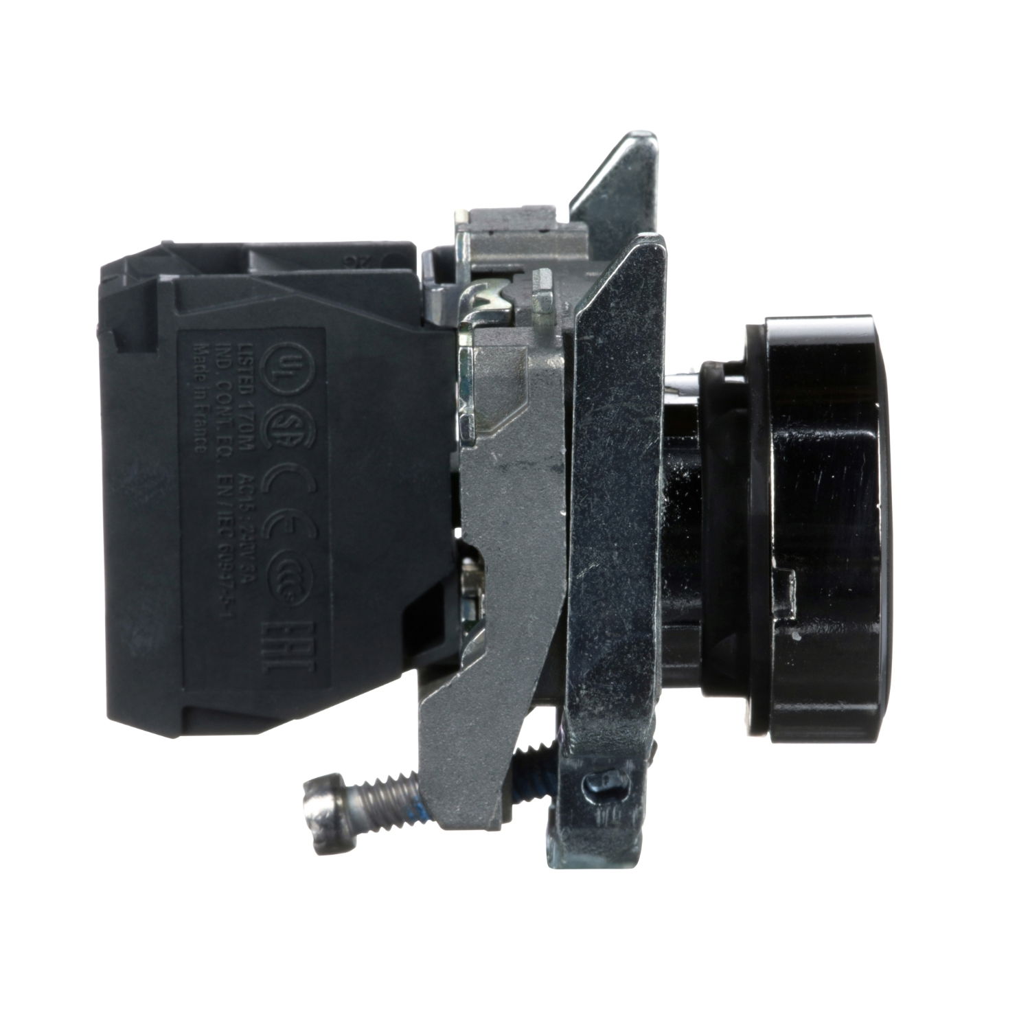 Push button, metal, flush, black, Ø22, spring return, unmarked, 1 NO – Image 7 of 9