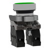 Harmony XB4, Push button, metal, flush, green, Ø22, spring return, unmarked, 1 NO + 1 NC
