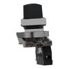 Selector switch, metal, black, Ø22, 2 positions, stay put, 1 NO