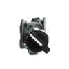 Selector switch, metal, black, Ø22, 2 positions, stay put, 1 NO
