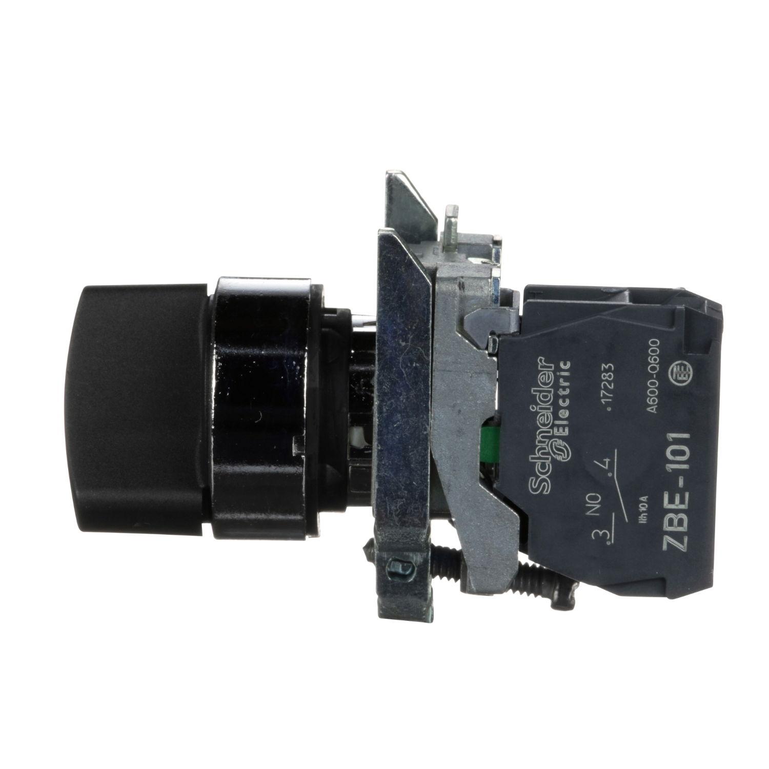 Selector switch, metal, black, Ø22, 2 positions, stay put, 1 NO – Image 6 of 9