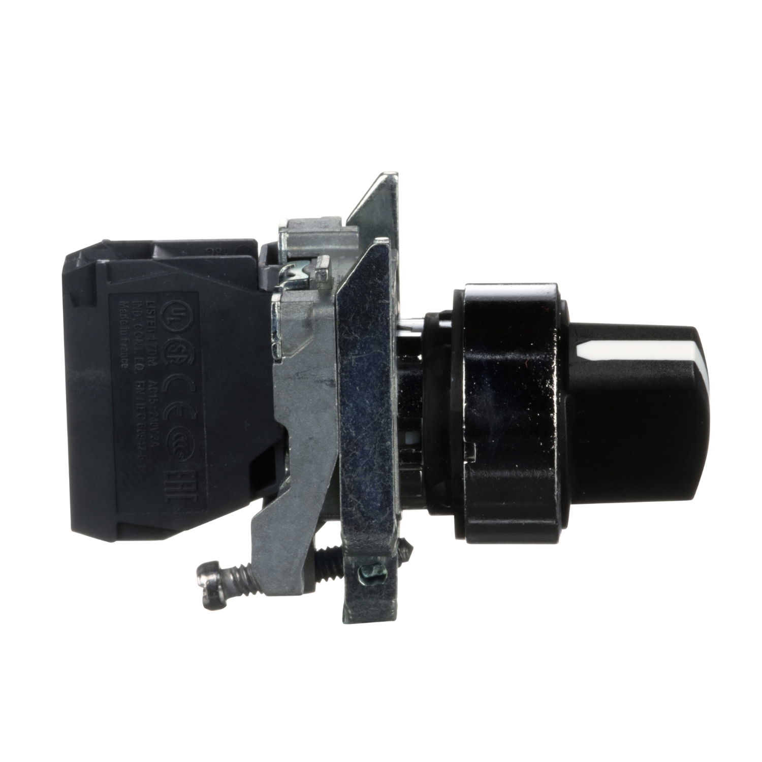Selector switch, metal, black, Ø22, 2 positions, stay put, 1 NO – Image 7 of 9