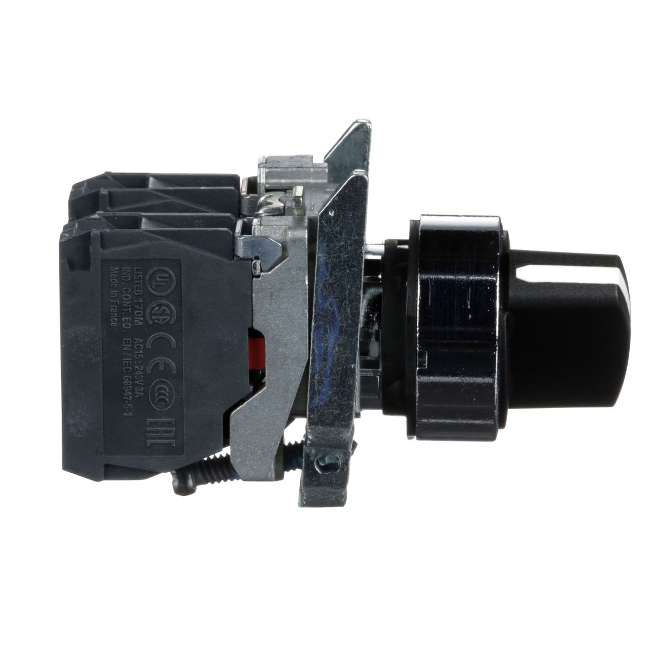 Selector switch, metal, black, Ø22, 2 positions, stay put, 1 NO+1 NC – Image 7 of 9