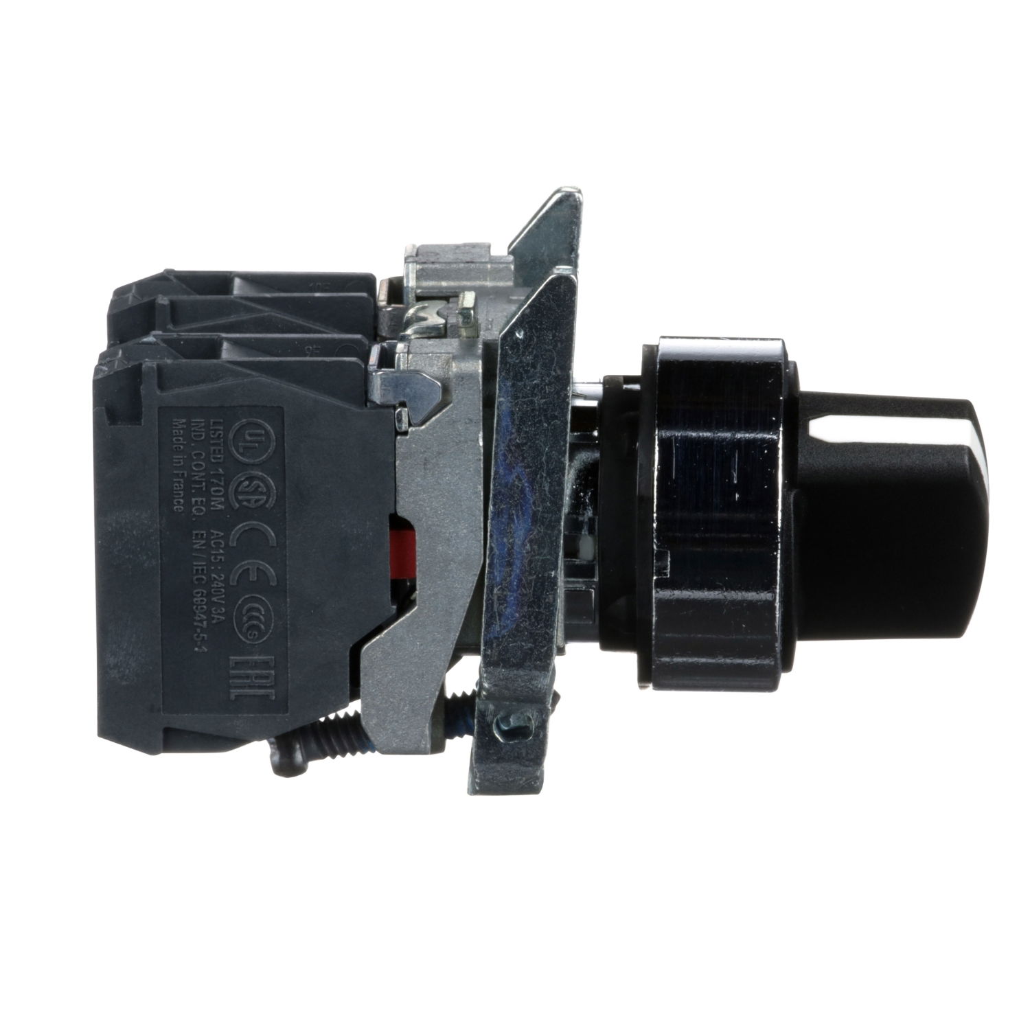 Selector switch, metal, black, Ø22, 2 positions, stay put, 1 NO+1 NC – Image 7 of 9