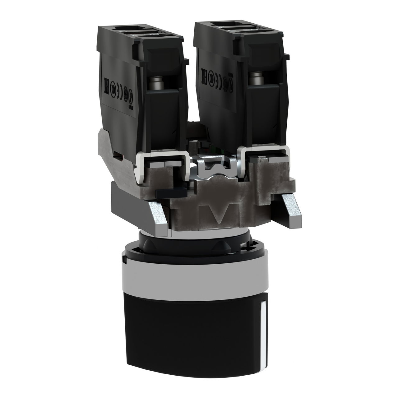 Selector switch, metal, black, Ø22, 2 positions, stay put, 1 NO+1 NC – Image 5 of 9