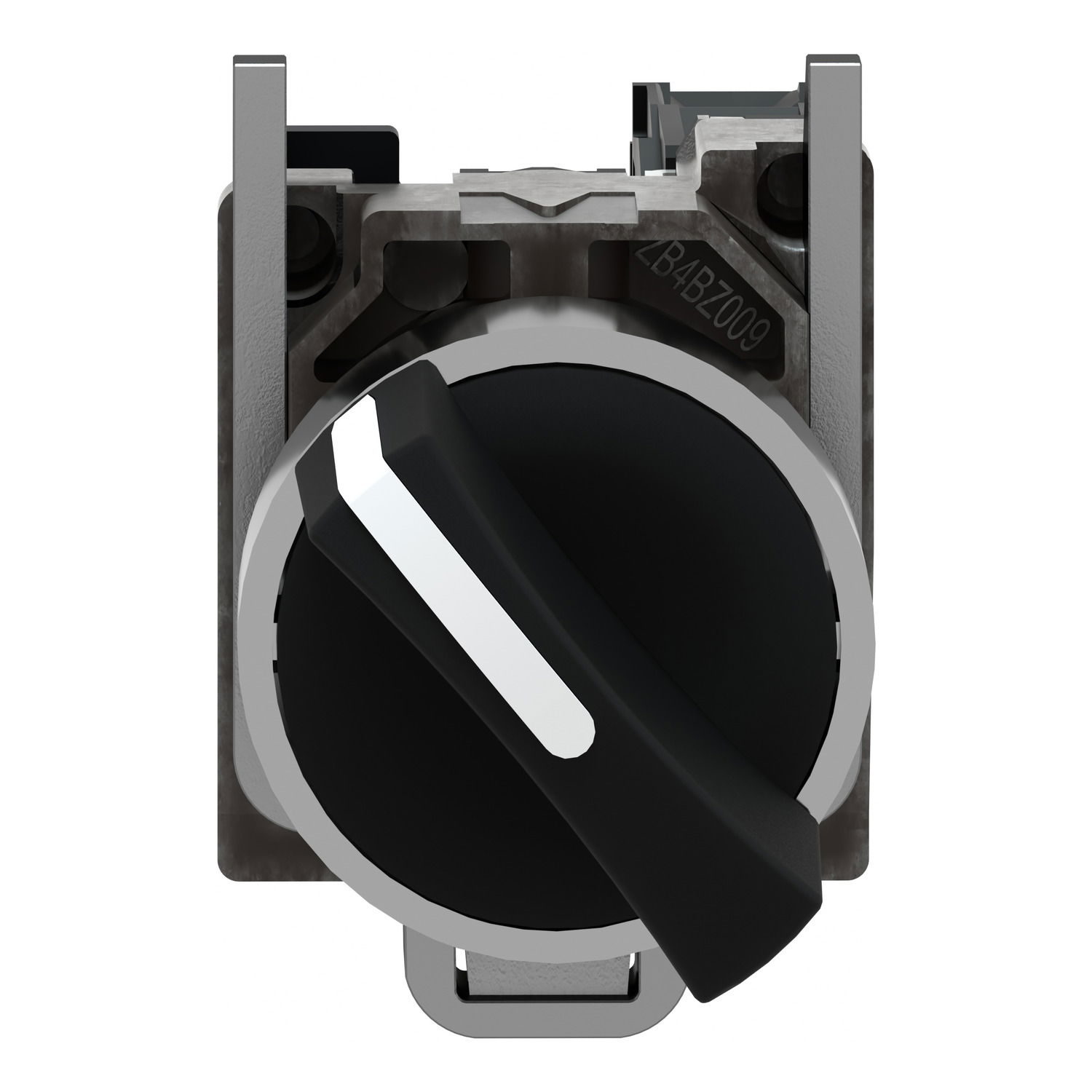 Selector switch, metal, black, Ø22, 3 positions, spring spring return, 1 NO – Image 4 of 9