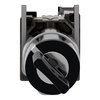 Key switch selector, metal, black, Ø22, key n°455, 2 positions, stay put, 1 NO