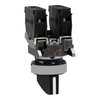Selector switch, metal, black, Ø22, long handle, 3 positions, spring return to center, 2 NO