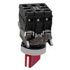 Illuminated selector switch, Harmony XB4, metal, red handle, 22mm, universal LED, 2 positions, 1NO + 1NC, 24V AC DC