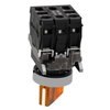 Illuminated selector switch, Harmony XB4, metal, orange handle, 22mm, universal LED, 2 positions, 1NO + 1NC, 110...120V AC