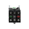 Illuminated selector switch, Harmony XB4, metal, green handle, 22mm, universal LED, 3 positions, 1NO + 1NC, 110...120V AC