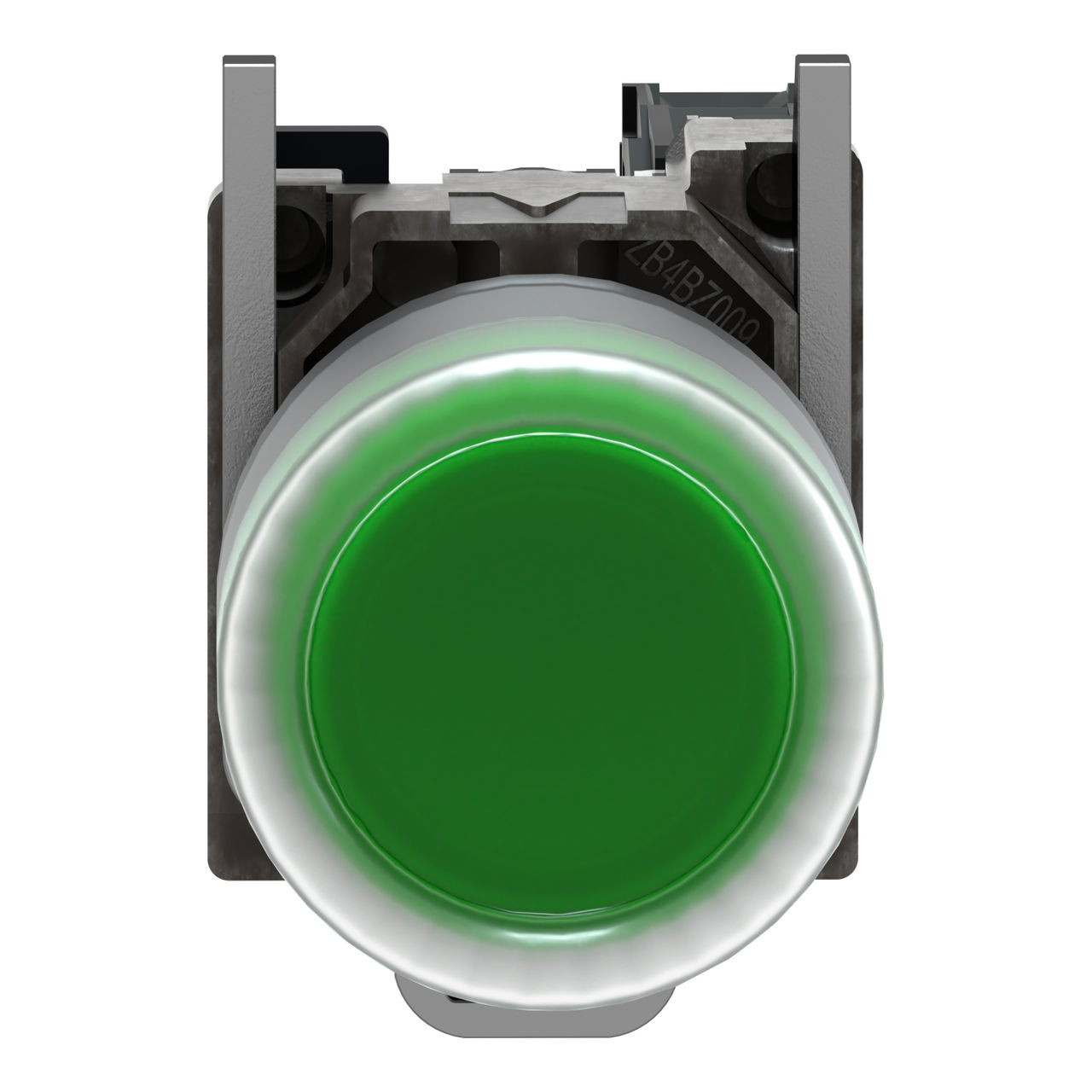 Push button, metal, projecting, green, Ø22, spring return, booted, unmarked, 1 NO – Image 4 of 9