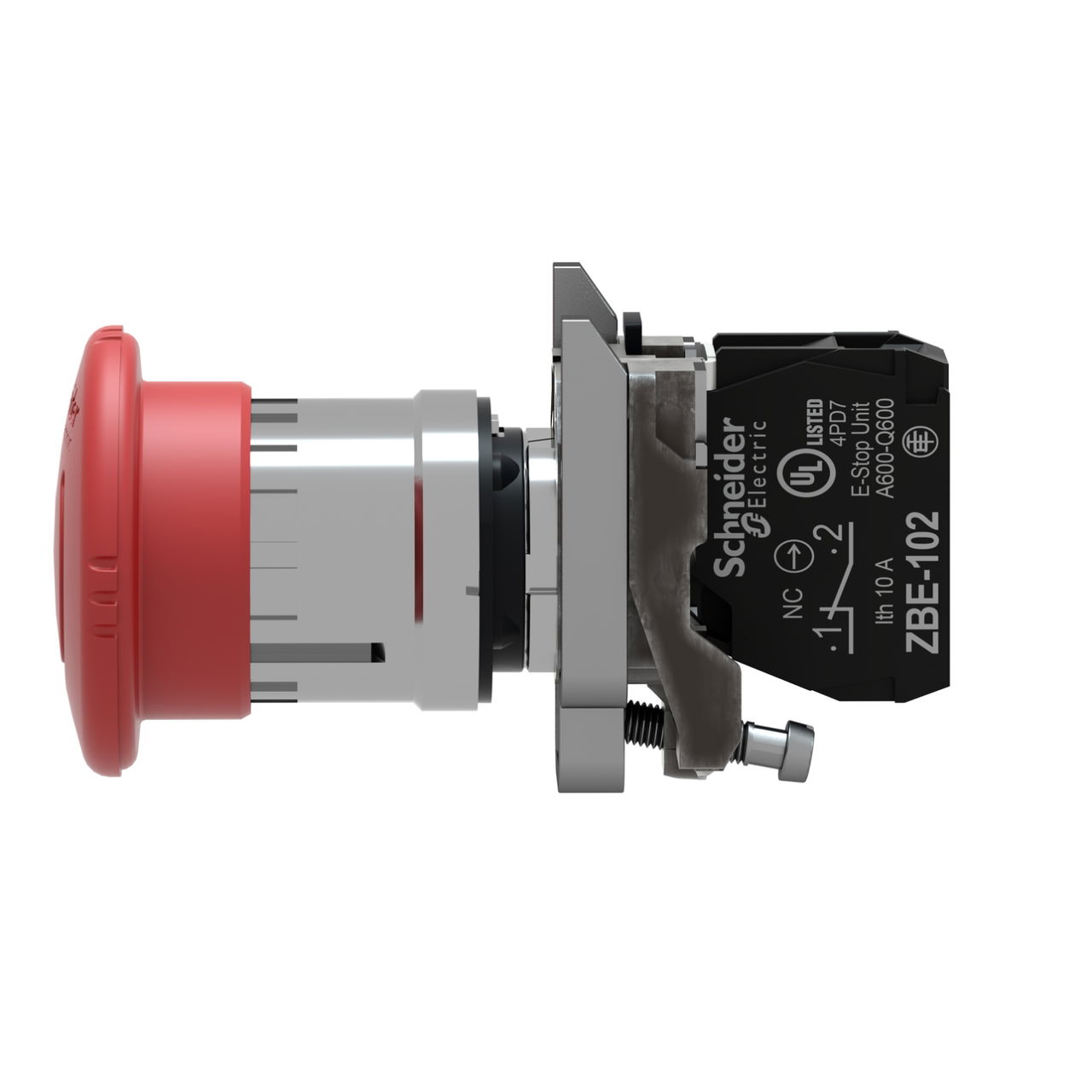Harmony XB4, Emergency stop switching off, metal, red mushroom Ø40, Ø22, trigger latching turn to release, 1 NC – Image 7 of 9