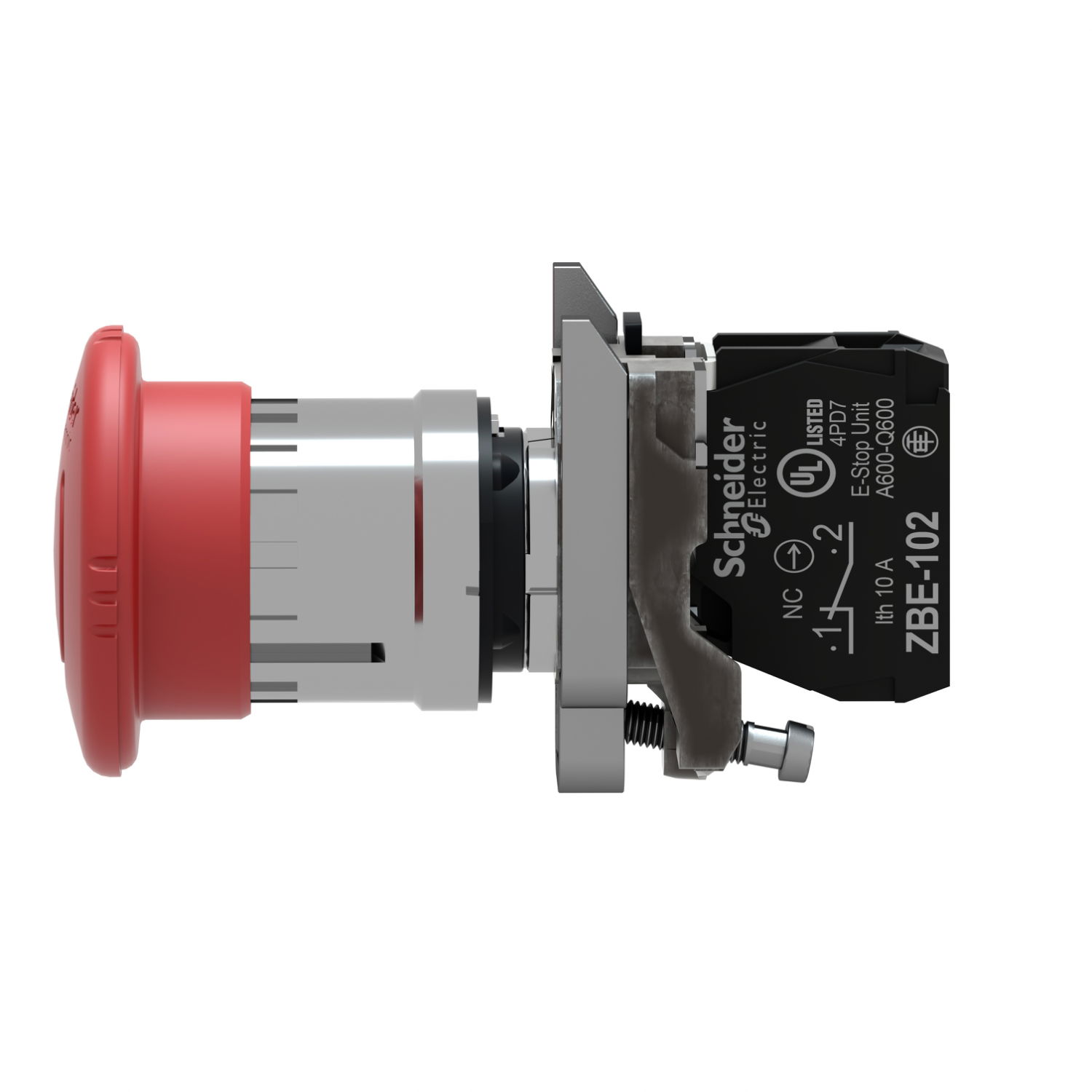 Harmony XB4, Emergency stop switching off, metal, red mushroom Ø40, Ø22, trigger latching turn to release, 1 NC – Image 7 of 9