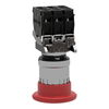 Red Ø40 Emergency stop, switching off Ø22 latching turn release 2NC+1NO
