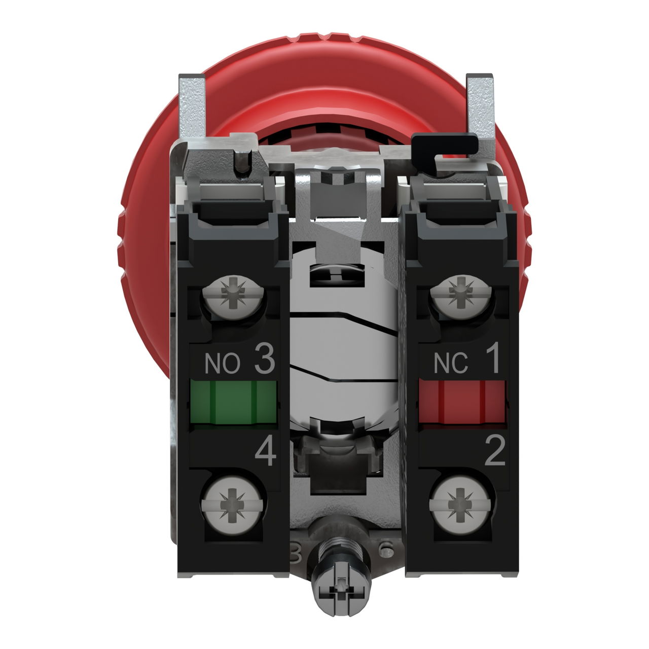Emergency stop switching off, metal, red mushroom, Ø40, Ø22, trigger latching turn to release, 1 NO + 1 NC – Image 2 of 9