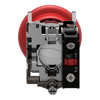 Harmony XB4, Emergency stop switching off, metal, red mushroom Ø40, Ø22, trigger latching key release, 1 NC