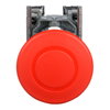 Emergency stop switching off, metal, red mushroom, Ø40, Ø22, trigger latching push-pull, 1 NO + 1 NC