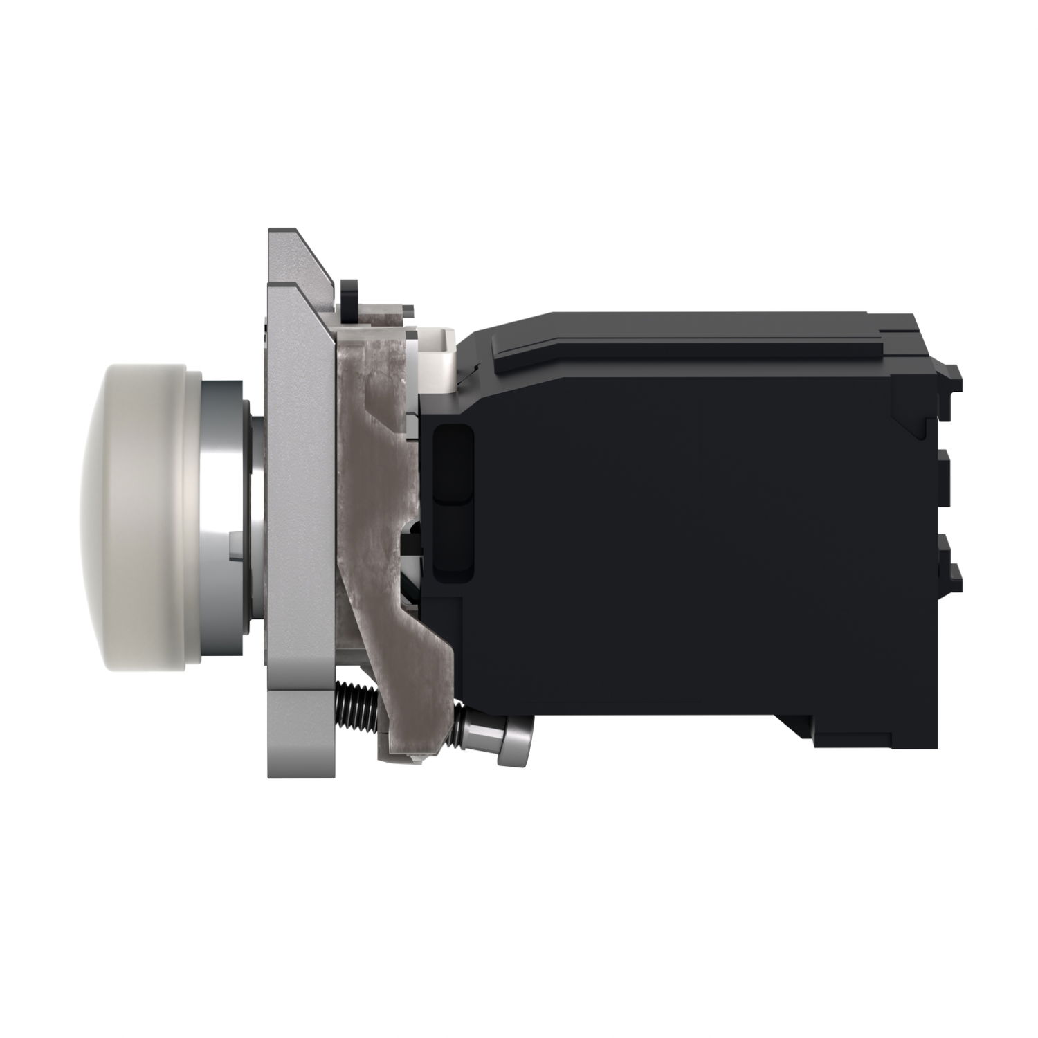 Pilot light, Harmony XB4,metal, white, 22mm, universal LED, plain lens, 400V AC – Image 7 of 9