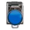 Pilot light, Harmony XB4, metal, protected LED light, blue, 22mm, with plain lens, universal LED, 400V